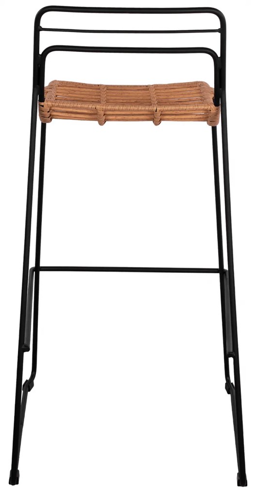 ΣΚΑΜΠΟ ΜΕΤΑΛΛΙΚΟ ALLEGRA HM5642 ΜΕ WICKER ΣΕ ΜΠΕΖ ΑΠΟΧΡΩΣΗ 48x53x100 εκ.