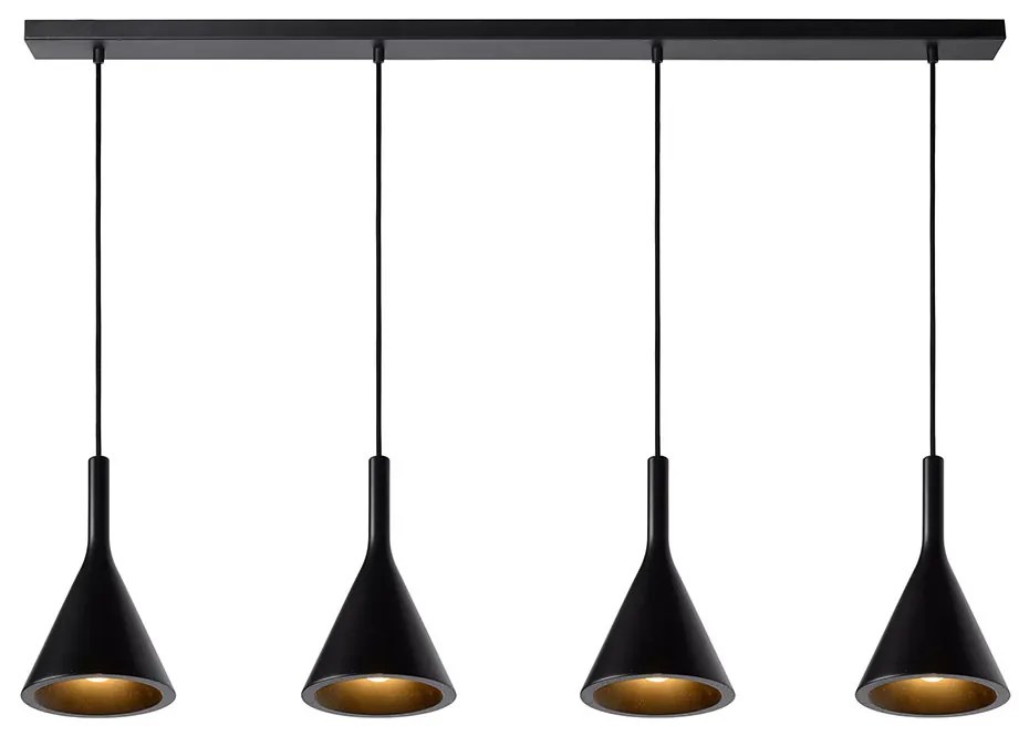 Φωτιστικό Κρεμαστό Lucide 35410-04-30 GIPSY Μαύρο Ματ (Black Mat)