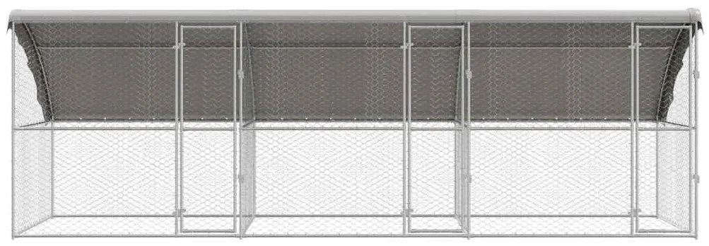 vidaXL Κλουβί Σκύλου με αποθήκευση 3 pcs Ασημί 6 x 2 x 2 m Ατσάλι