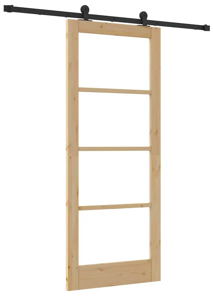vidaXL Συρόμενη Πόρτα ORKDAL Καφέ 83 x 202 εκ. Ξύλο και μέταλλο