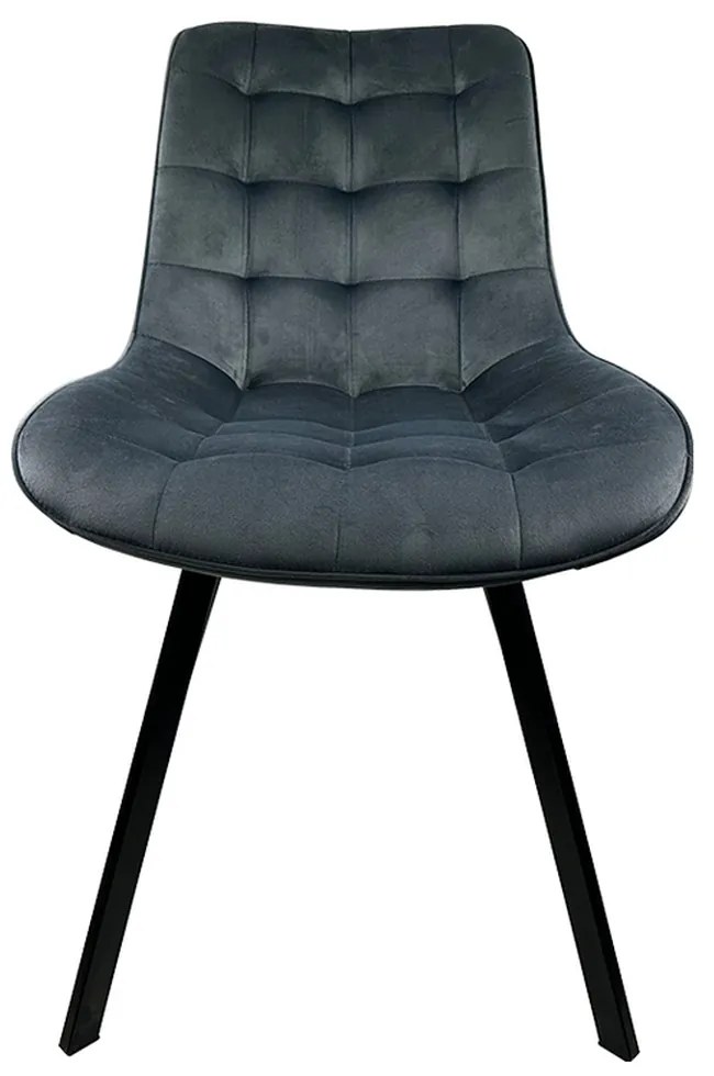 Καρέκλα Τραπεζαρίας ArteLibre BRISA Γκρι/Μαύρο Βελούδο/Μέταλλο 53x60x85cm