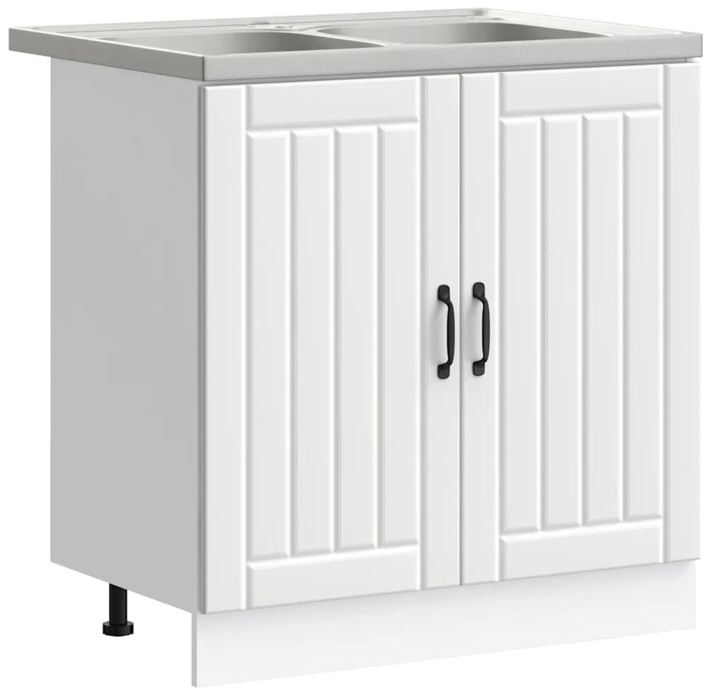 vidaXL Ντουλάπα Κουζίνας με αποθήκευση 2 pcs Λευκό 80 x 46 x 81.5 εκ
