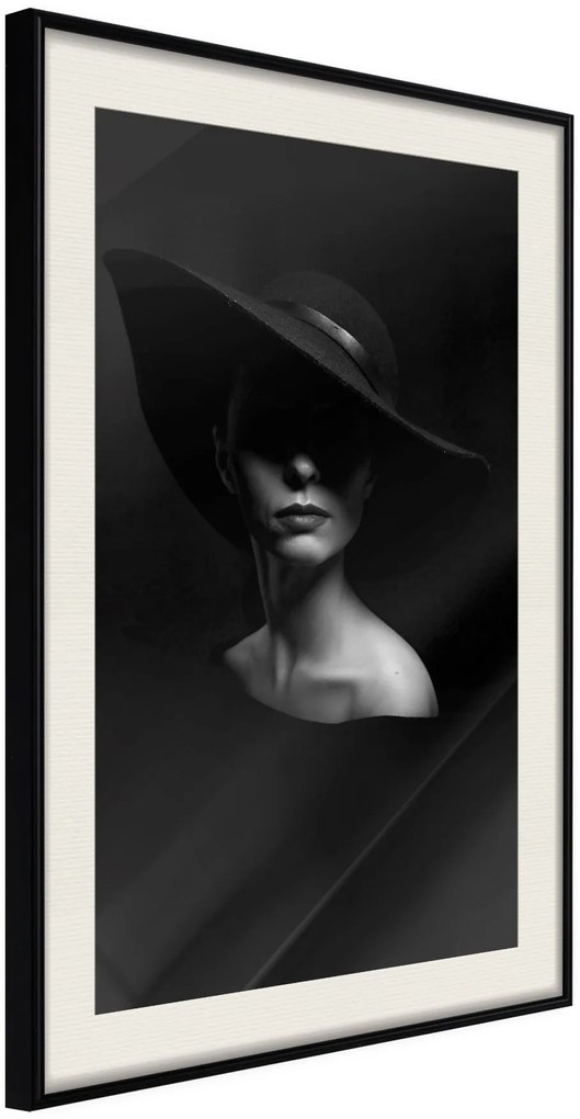 Αφίσα - Woman in a Hat - 20x30 - Μαύρο - Με πασπαρτού