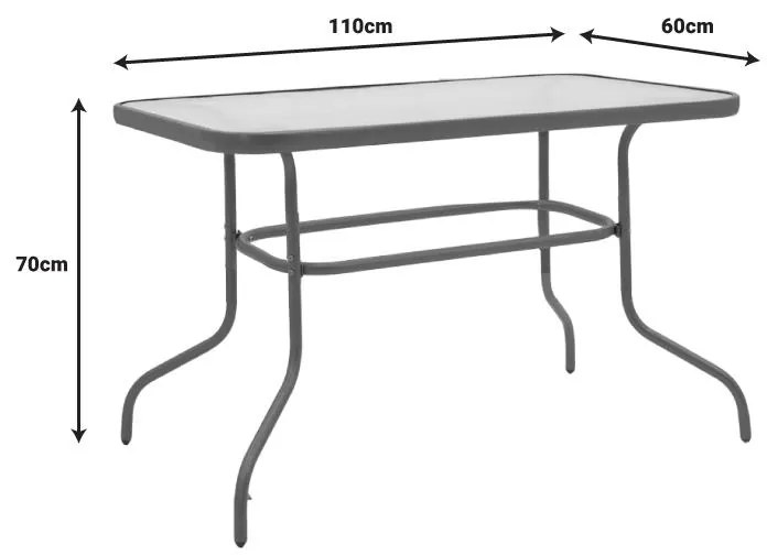 Τραπεζαρία Valor-Calan σετ 5τεμ μέταλλο-textilene καφέ 110x60x70εκ