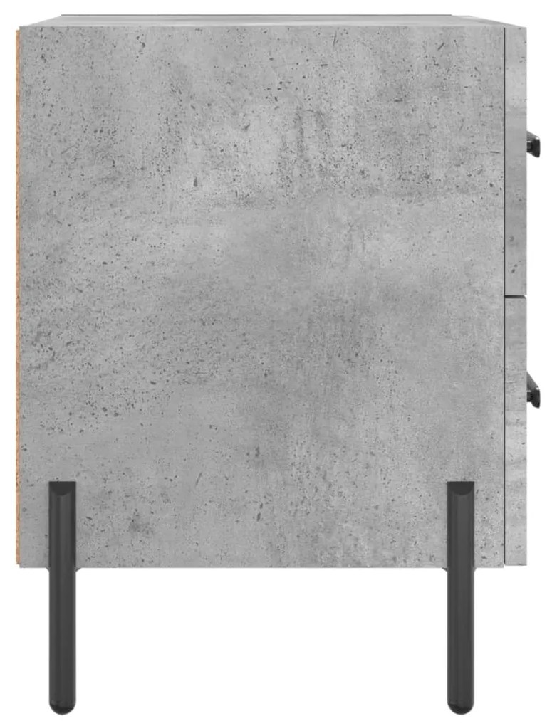 vidaXL Κομοδίνα 2 τεμ. Γκρι Σκυροδεμ. 40 x 35 x 47,5 εκ. Επεξεργ. Ξύλο