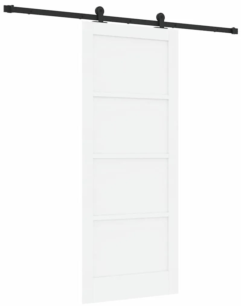 vidaXL Σετ Συρόμενης Πόρτας Λευκό και μαύρο 83 x 202 εκ.