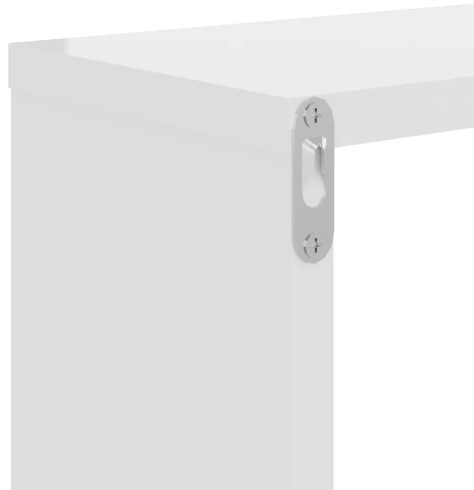 vidaXL Ραφιέρες Τοίχου 2 τεμ. Γυαλιστερό Λευκό 50x15x50 εκ Επεξ. Ξύλο