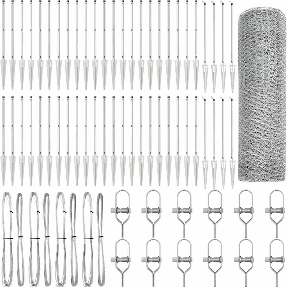 vidaXL Στύλος Περιφράξεων Ασημί