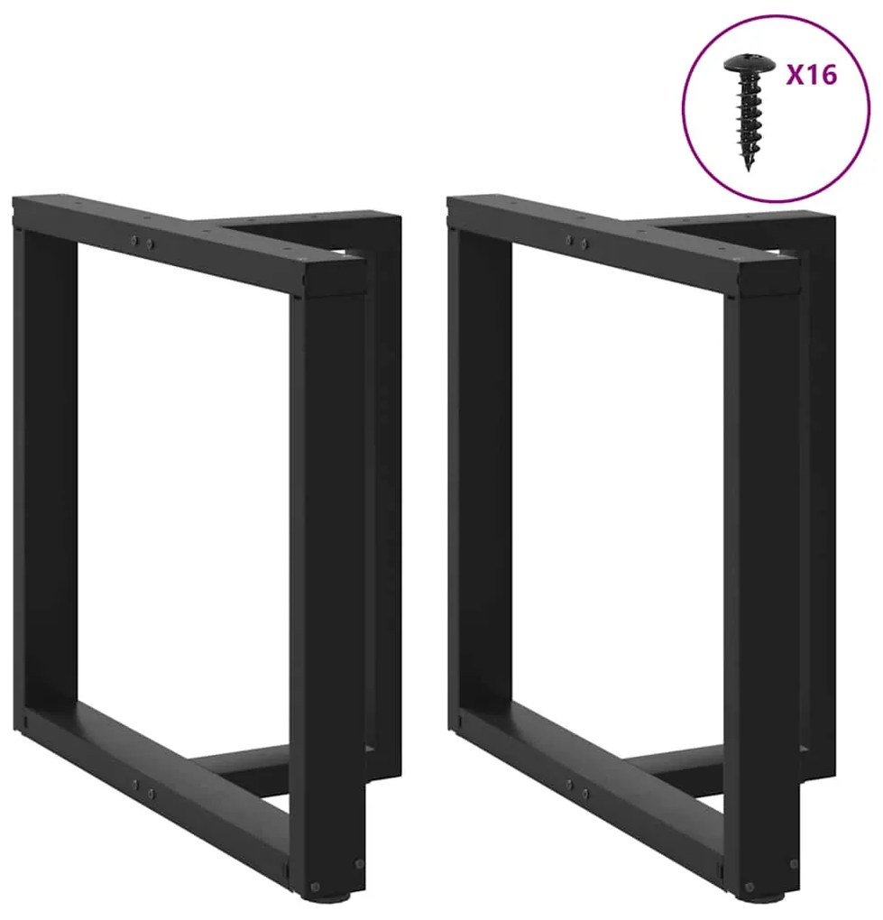 vidaXL Πόδια Τραπεζαρίας σε Σχήμα Τ, 2 τεμ. Μαύρο 70x35x(72-73) εκ. Ατσάλι