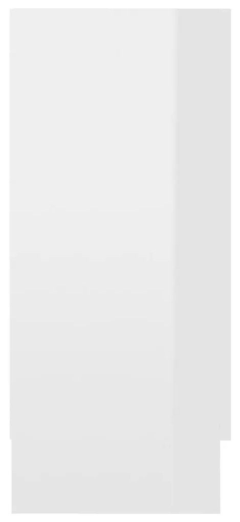Βιτρίνα Γυαλιστερό Λευκό 120 x 30,5 x 70 εκ. από Επεξ. Ξύλο - Λευκό
