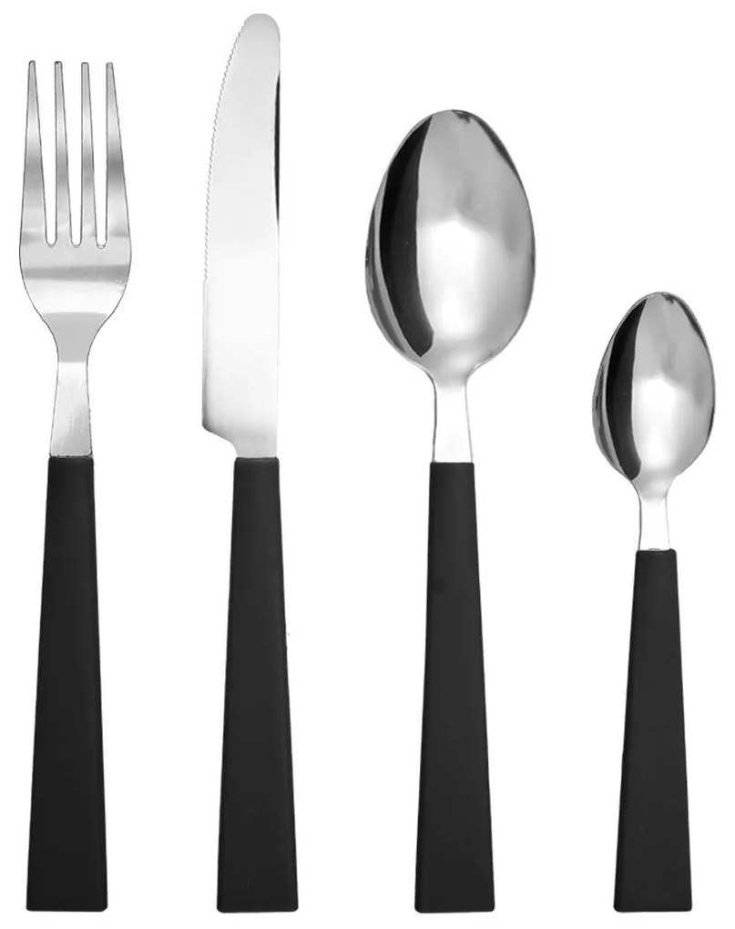 Μαχαιροπήρουνα Σετ 24τμχ Ανοξείδωτα 18/0 Με Μαύρη Λαβή Estia 01-36591