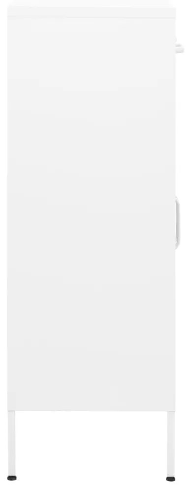 vidaXL Ντουλάπι Αποθήκευσης Λευκό 80 x 35 x 101,5 εκ. Ατσάλινο