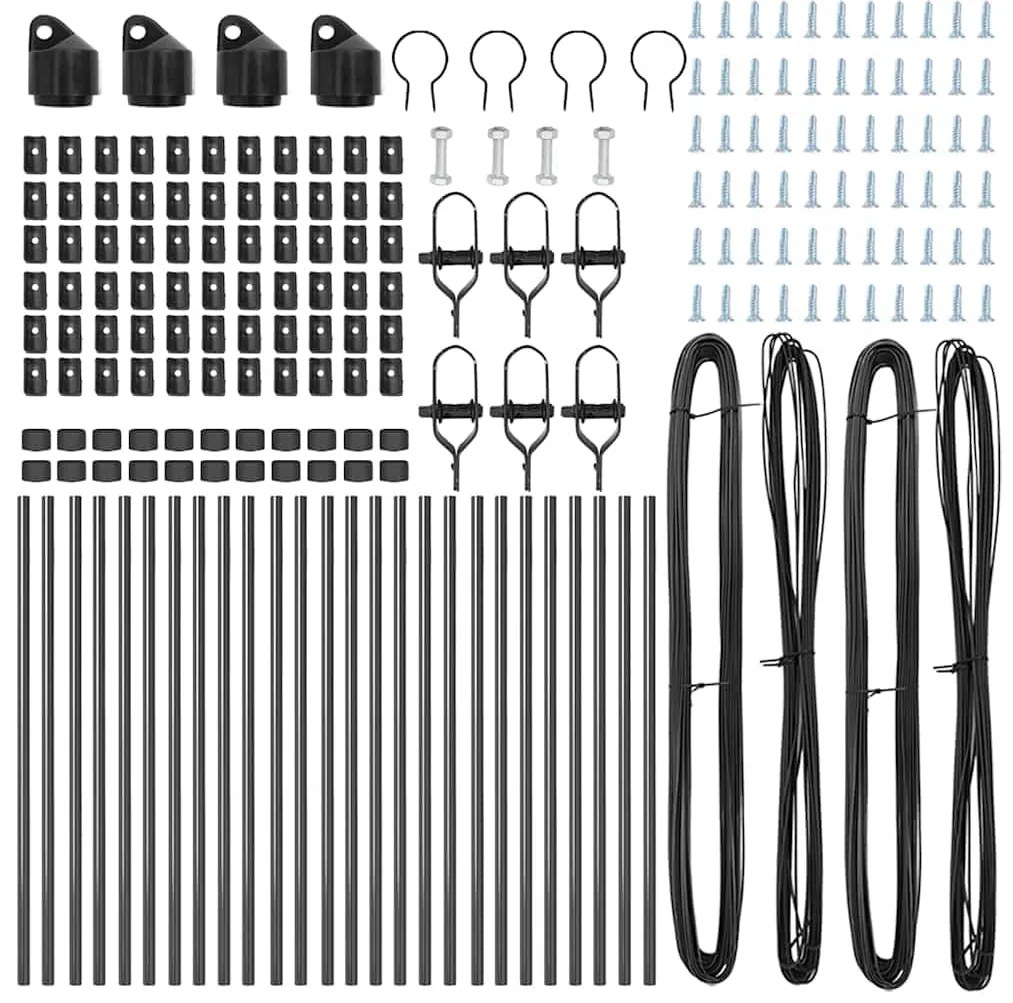 vidaXL Στύλος Περιφράξεων 26 pcs Γκρι 3.2 x 3.2 x 80 εκ Ατσάλι