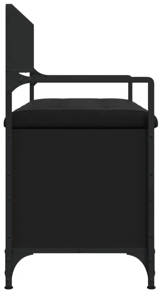 vidaXL Παγκάκι Αποθήκευσης Μαύρο 85,5x42x73,5 εκ. Επεξεργασμένο Ξύλο