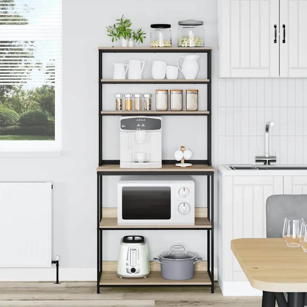 vidaXL Ράφι Κουζίνας Δρύς Sonoma 80 x 40 x 168 εκ Επεξεργασμένο ξύλο