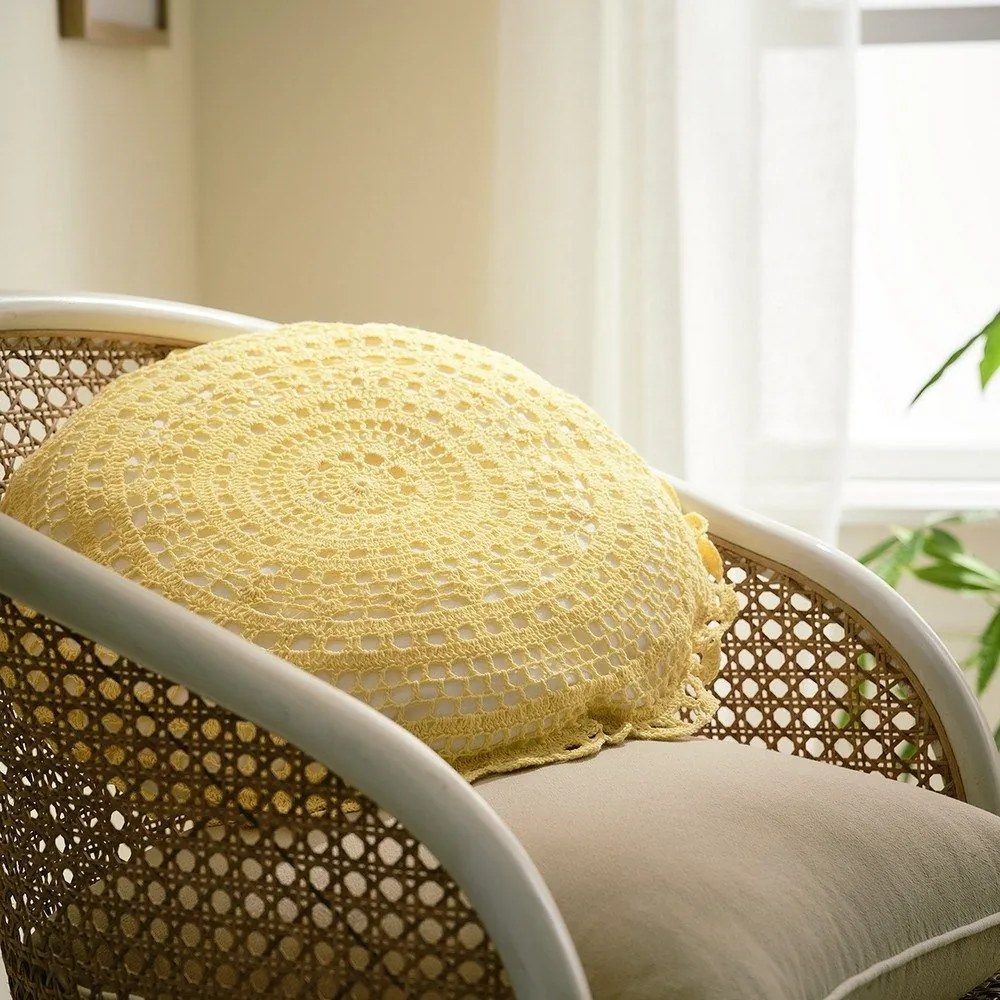 Μαξιλάρι Διακοσμητικό (Με Γέμιση) Ilesha 253 Pollen Yellow Gofis Home 43X43 100% Cotton