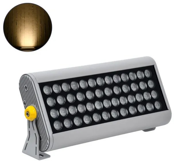 Προβολέας Wall Washer για Φωτισμό Κτιρίων LED Θερμό Λευκό / Ασημί FLOOD-HENA 90640 Globostar-90640-Ασημί 90640