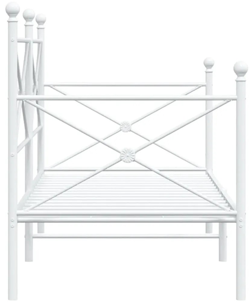 Κρεβάτι ημέρας vidaXL χωρίς στρώμα Λευκό 75x190 cm Ατσάλι