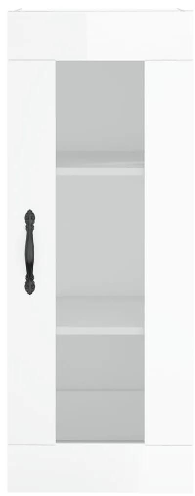 vidaXL Ντουλάπι Τοίχου Γυαλιστερό Λευκό 34,5 x 34 x 90 εκ.