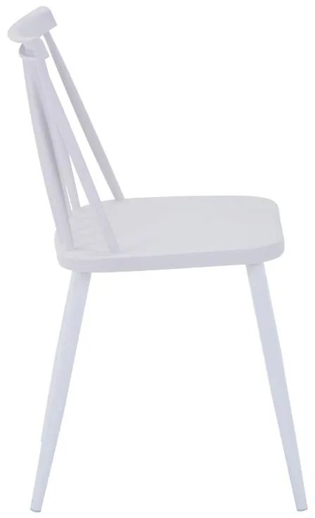 Καρέκλα Aurora I pp σε λευκή απόχρωση-πόδι μεταλλικό λευκό 43x48x79εκ 43x48x79 εκ.