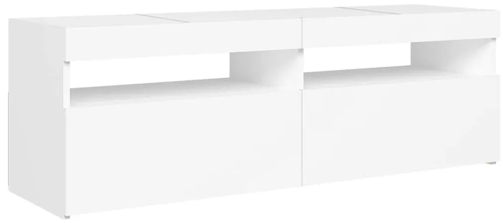 vidaXL Έπιπλο Τηλεόρασης με LED Καφέ Λευκό 120x30x50 εκ.