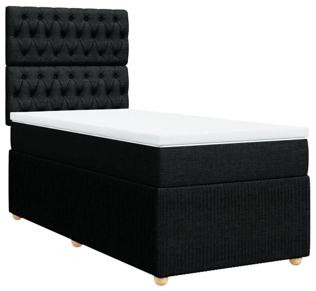 ΚΡΕΒΑΤΙ BOXSPRING ΜΕ ΣΤΡΩΜΑ ΜΑΥΡΟ 100 X 200 ΕΚ. ΥΦΑΣΜΑΤΙΝΟ 3291976