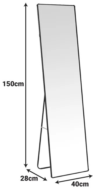 Καθρέπτης Moira pakoworld αλουμίνιο σε λευκή απόχρωση 40x28x150εκ
