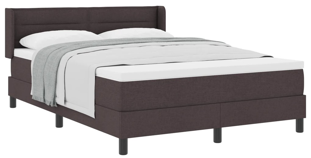 vidaXL Κρεβάτι box spring με στρώμα με στρώμα Σκούρο Καφέ 160 x 200 cm