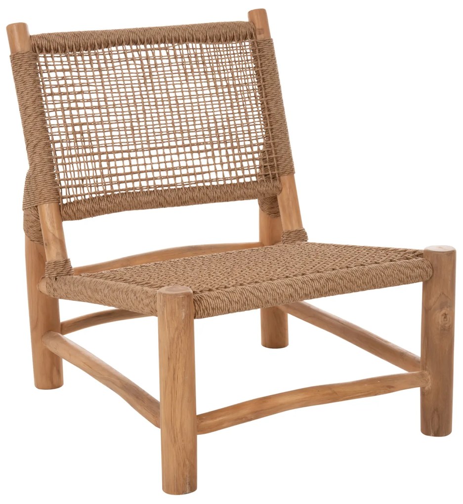 ΚΑΡΕΚΛΑ LONDER HM5986 ΞΥΛΟ TEAK ΣΕ ΦΥΣΙΚΟ ΚΑΙ ΣΥΝΘΕΤΙΚΟ RATTAN 63x77x77Υεκ. - 0610412 - HM5986