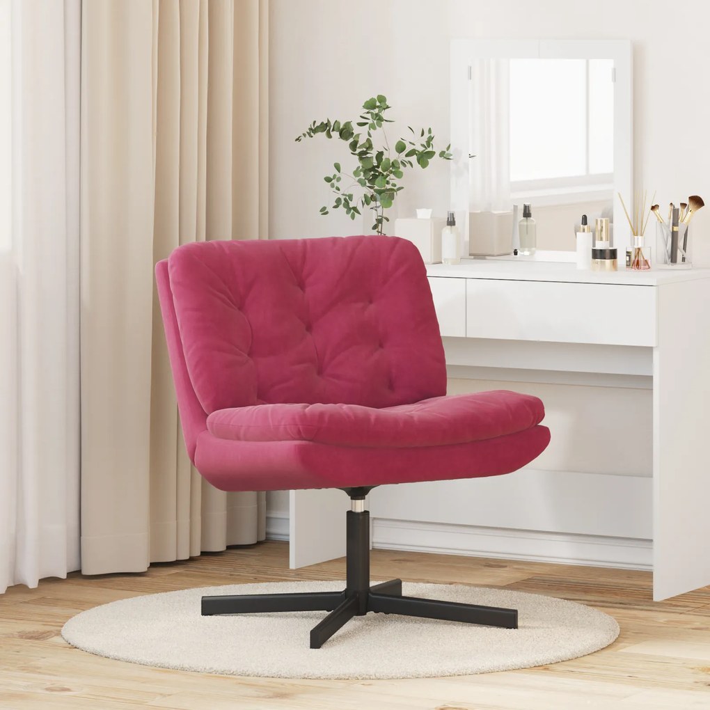 vidaXL Γυριστή Χαλαρωτική Καρέκλα Μπορντό 63 x 75 x 76 εκ Βελούδο