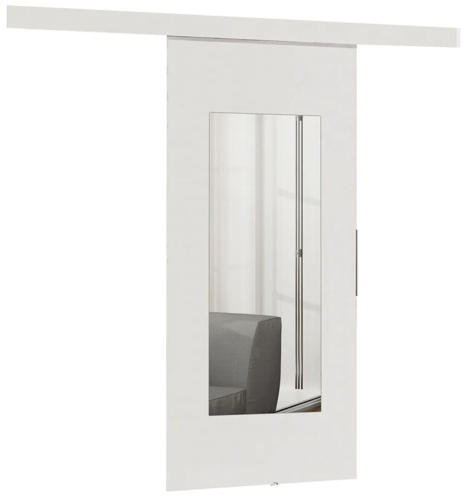 Συρόμενες πόρτες Dover 119, 27 kg, Άσπρο, Πλαστικοποιημένη μοριοσανίδα, Καθρέφτης, Αλουμίνιο | Epipla1.gr