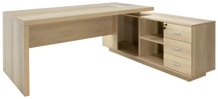 Γραφείο εργασίας επαγγελματικό Minimal δεξιά γωνία φυσικό 200x170x75εκ 200x170x75 εκ.