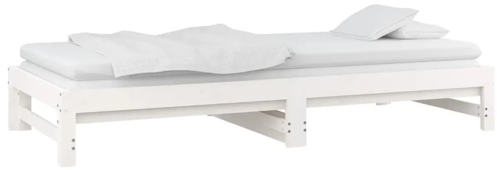 vidaXL Καναπές Κρεβάτι Συρόμενος Λευκός 2x(90x200) εκ. Μασίφ Πεύκο