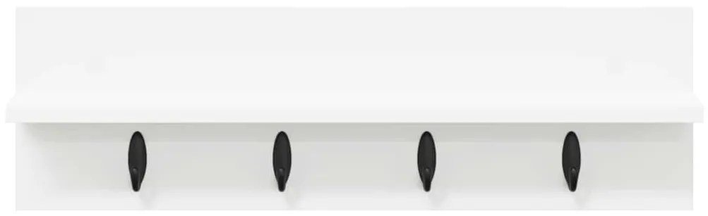 vidaXL Τοίχου Κρεμάστρα Λευκό 60 x 10,5 x 18 εκ Επεξεργασμένο ξύλο