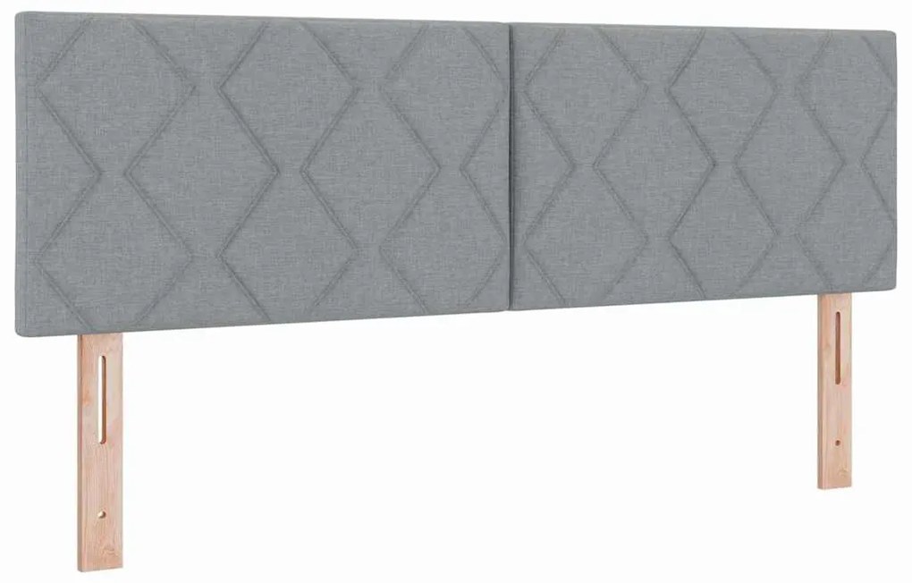 vidaXL Κεφαλάρι με φώτα λωρίδας LED Ανοιχτό γκρι 160 cm ύφασμα