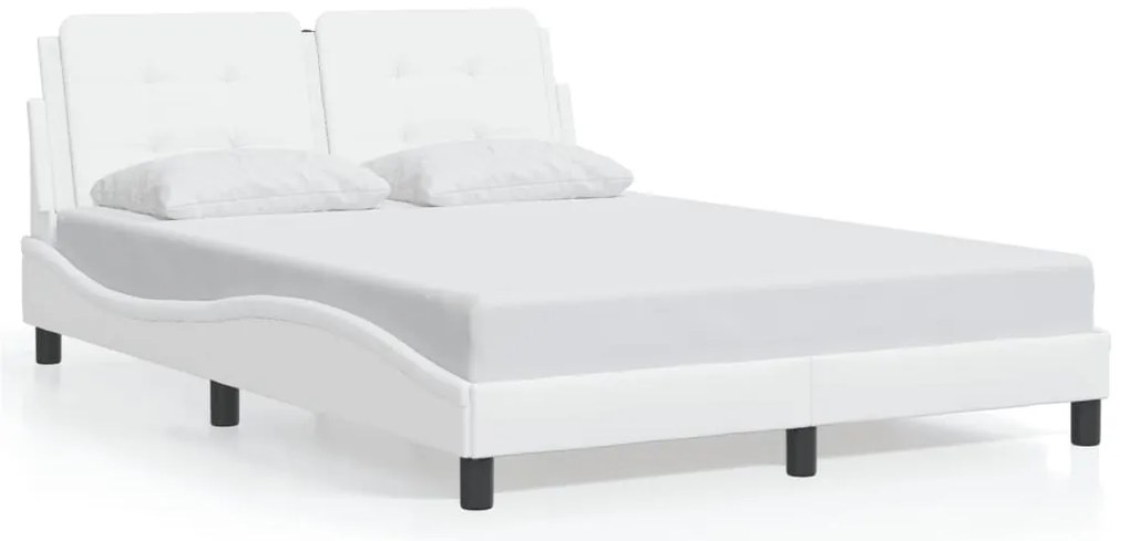 vidaXL Σκελετός Κρεβατιού Χωρίς Στρώμα Zadar Λευκό 140x200 εκ. Συνθετικό Δέρμα