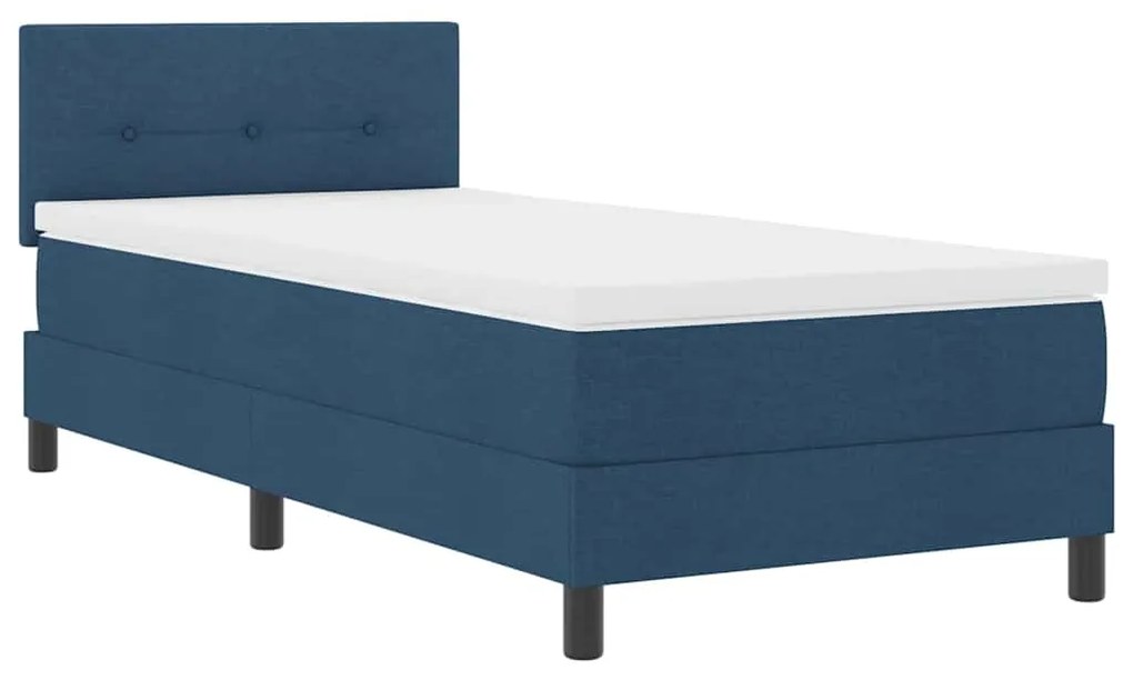 vidaXL Κρεβάτι με ελατήρια με στρώμα Μπλε 80 x 200 cm ύφασμα