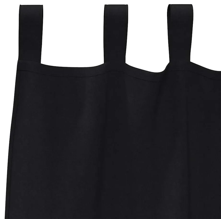vidaXL Κουρτίνες με κουρτίνες 2 pcs Μαύρο 260x140εκ. Πολυεστέρας