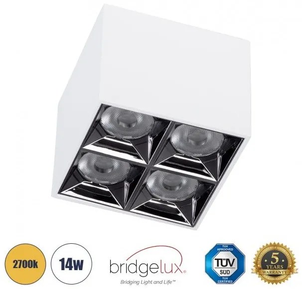 Επίτοιχο Σποτ Downlight LED TrimLess 14W-Λευκό Κάτοπτρο Χρωμίου 2700K LUMINAR SUPERIOR 60335 Globostar 60335 Λευκό