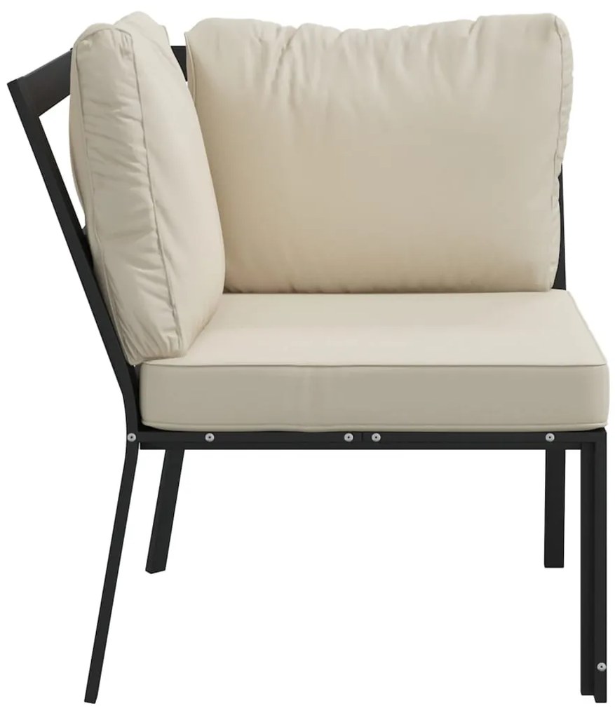 vidaXL Καρέκλα Κήπου 76 x 76 x 79 εκ. Ατσάλινη Μαξιλάρια Χρώμα Άμμου