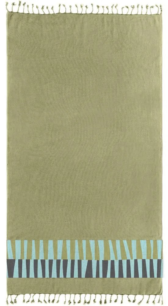 Πετσέτα Θαλάσσης - Παρεό Pestemal 23 Khaki Guy Laroche Θαλάσσης 90x170cm 100% Βαμβάκι