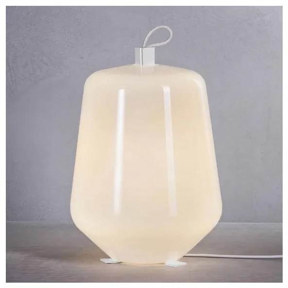 Επιτραπέζιο Φωτιστικό LED 13W Dimmer Φυσητό Γυαλί Μέταλλο Χρώμιο Luisa T3 Prandina-1C50000310101-Λευκό 1C50000310101