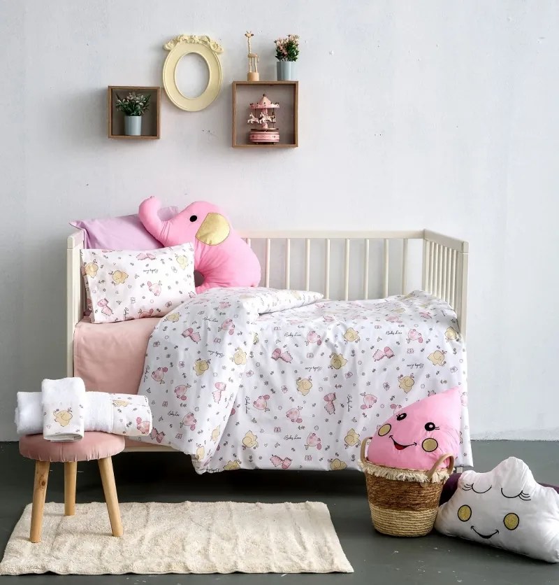 ΣΕΤ ΣΕΝΤΟΝΙΑ 75X110 BEBE ΛΙΚΝΟΥ ΧΩΡΙΣ ΛΑΣΤΙΧΟ - TOMMY PINK SB Home