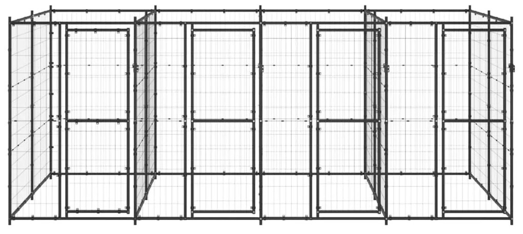 Κλουβί Σκύλου Εξωτερικού Χώρου 9,68 μ² από Ατσάλι  - Μαύρο