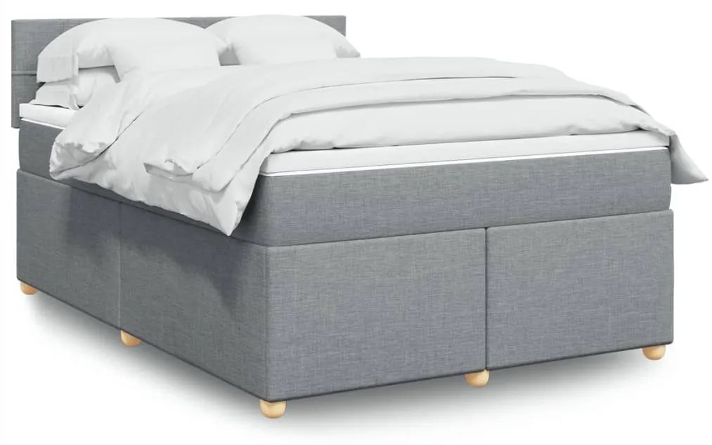 ΚΡΕΒΑΤΙ BOXSPRING ΜΕ ΣΤΡΩΜΑ ΑΝΟΙΧΤΟ ΓΚΡΙ 140X190 ΕΚ. ΥΦΑΣΜΑΤΙΝΟ 3286675