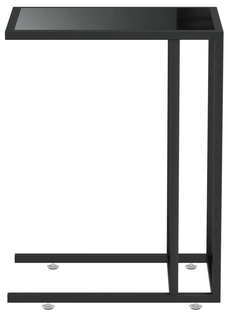 vidaXL Τραπέζι Υπολογιστή Βοηθητικό Μαύρο 50x35x65 εκ. Ψημένο Γυαλί