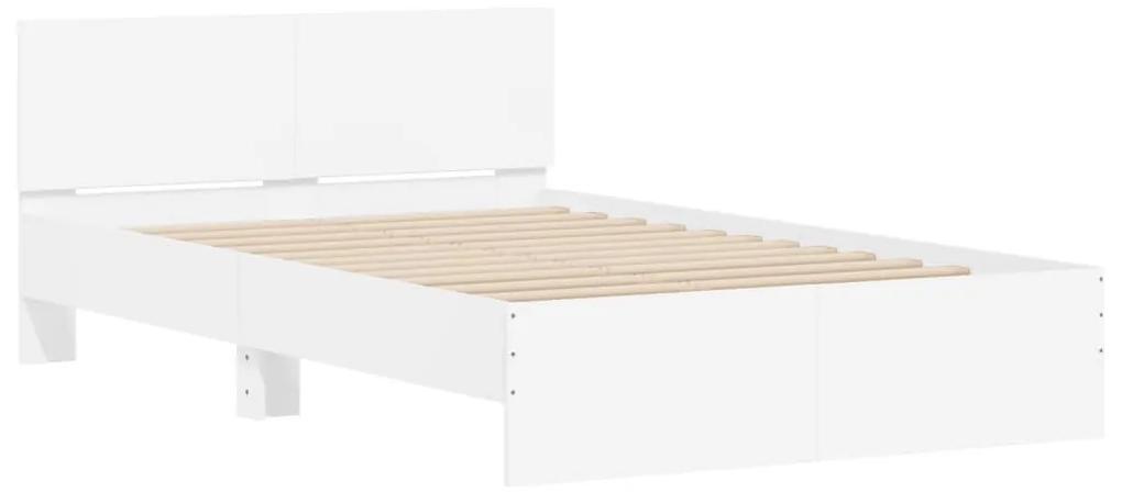 Πλαίσιο Κρεβατιού με Κεφαλάρι Λευκό 135 x 190 εκ. - Λευκό
