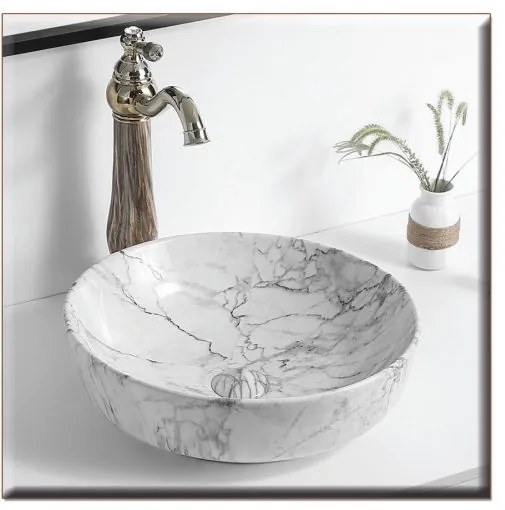 GL SOLANTE-2 420*420*140 ΝΙΠΤΗΡΑΣ  DECOR GREY-LIGHT  ΜΑΡΜΑΡΟ 87-8428