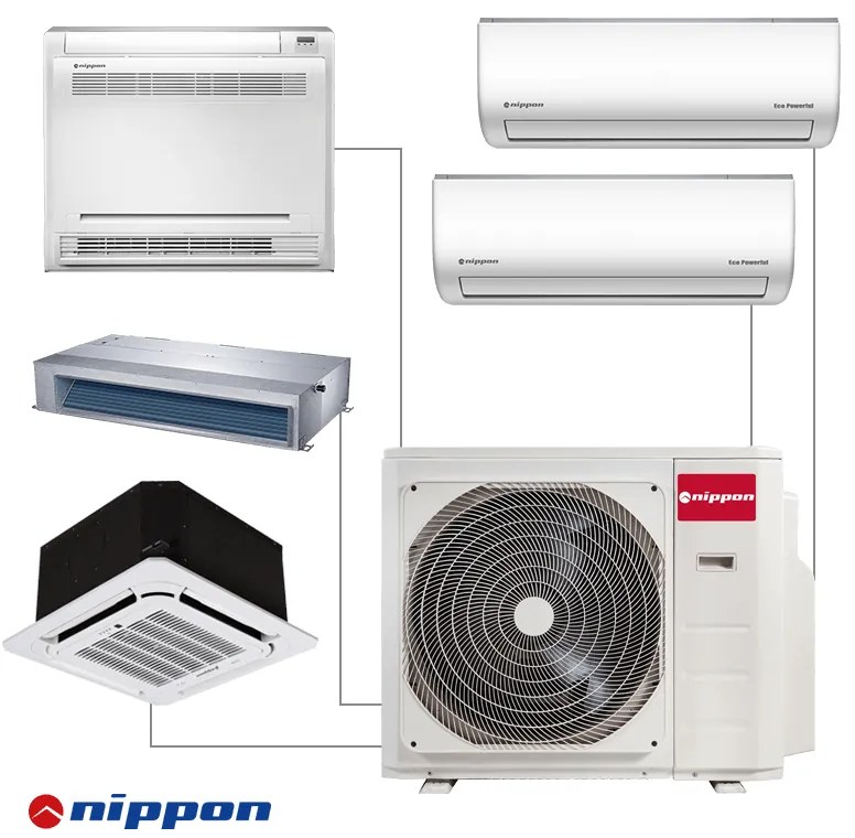 Εξωτερική μονάδα Nippon N50D-42HFN8-Q, 42000 BTU, 80 m2, A++/A, R-32, Λευκό