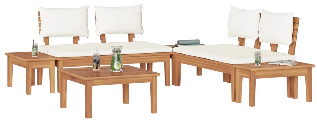 vidaXL Σετ Παγκάκι Κήπου 3 pcs Καφέ, Κρέμα Πολυ rattan, βαμμένο ατσάλι